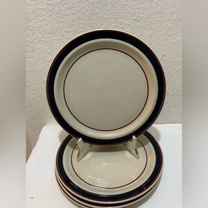 Set of 4 Continental Gourmet, Linear Expressions dinner plates   Japan 10.5”
